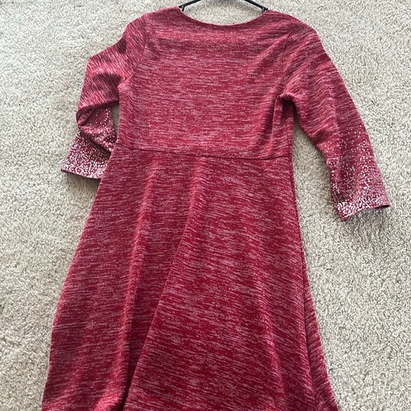 Red Medium sleeve dress. - Picture 3 of 5